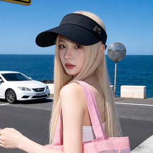 여성 와이드 챙 썬바이저 자외선 차단 여름 오픈탑 골프 테니스 모자