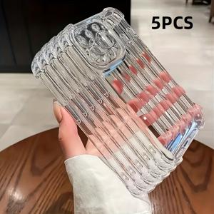휴대폰 케이스 - 5개입 충격 방지 투명 폰 케이스, 아이폰 16, 15, 14, 13, 12, 11 Pro Max, X, Xs Max, Xr, 8 및 7 Plus에 적합, 뒷면 보호용