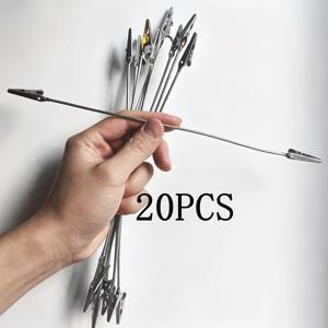 다용도 양방향 악어 클립 20개 세트, 금속 긴꼬리 스프링 클립 포함, 카드, 사진, 명함, 사무용 문서 고정용, 특수 모기 연기 팥횃불 클립, 휘어지는 악어 클립