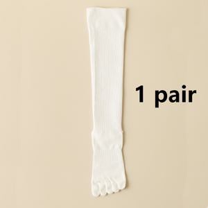 여성용 압력 종아리 5발 양말 한 쌍, 미디엄 카프 요가 양말, 피트니스, 러닝, 줄넘기용, 분리된 발가락