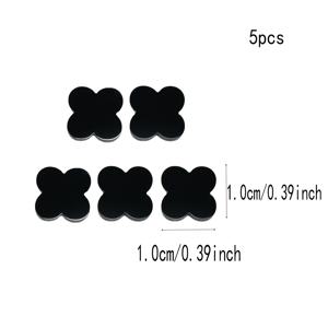 5개 8/12mm 조개껍질 네잎 클로버: 잭 블랙 잉크 색상, 멋스럽고 세련된 스타일. 목걸이 또는 팔찌로 이상적이며, 출퇴근, 데이트, 여행 사진 촬영 스타일에 부드럽게 어울립니다.