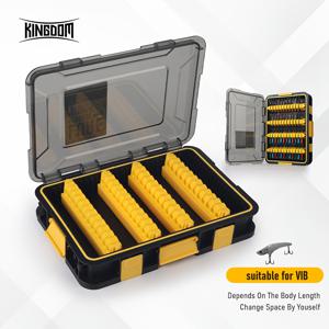킹덤 1개/3개 낚시 루어 보관함, PP/PC 소재, 충격방수 휴대용 미끼 상자, DIY 적층 디자인, 미노우 VIB 펜슬 하드 베이트용, 해수 및 담수 사용, 낚시 선물