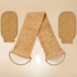 천연 각질 제거 등 스크럽 장갑 및 목욕용 케어 장갑 3개 세트, 순한 각질 제거 SPA 클리닝 도구, 재사용 가능한 바디 스크럽 세트