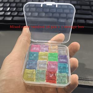 랜덤 색상 얼음 조각 0.57인치/0.11lb 17개 + 보관 상자 1개, 어항용 야광 멀티컬러 수지 스톤, 화분 필러, 꽃병 필러, 소원병, 정원 산책로, 분재 전시대, 유리 용기, 홈 데코, 분위기 야간 조명, 웨딩 장식, 야외 안뜰, 바 장식용