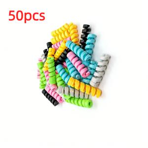 25/50개 휴대폰 충전 케이블 보호대, 케이블 정리 와이어 클립, 마우스 USB 충전기 코드 정리 케이블 와인더