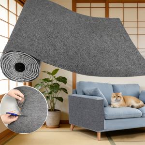 접착식 고양이 스크래칭 패드 - 잔여물 없음, 탈부착 가능한 스크래치 방지 표면, 내구성 있는 폴리에스터 펠트 소재, 고양이 친화적인 디자인, 벽 및 가구용, 실내 고양이를 위해 특별 설계, 모던 스타일, 실내 고양이용 전용 스크래칭 보드