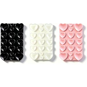 핸즈프리 러브 휴대폰 홀더 | 흡입 컵 디자인, 소재, 범용 호환성, 끈적이는 마운트, 하트 모양 3개 세트 핑크 블랙 화이트 휴대폰 스탠드, 아이폰 듀오용, 아이폰 프로 맥스용