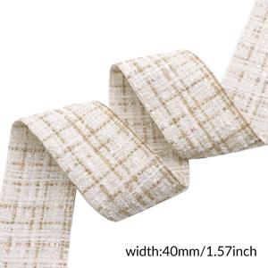 벨벳 리본 롤 5야드 40mm/1.57인치 트위드 패브릭 직조 리본, 선물 포장, 부케 포장, 파티 장식, DIY 헤어 리본, 공예, 크리스마스 장식용
