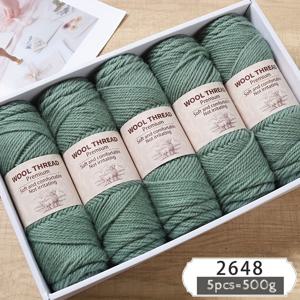 500G 245개 바늘용 굵은 양모 털실, 알파카 양모 털실, 수제 재료 털실 제작, 가을/겨울 뜨개질, 패셔너블한 스웨터, 스웨터, 재킷, 스카프, 모자, 장갑, 털실 공 5개/팩