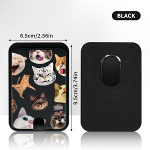 인기 캐릭터 고양이 디자인의 PC 자석 카드홀더, 다양한 색상, 1-2장 수납 가능