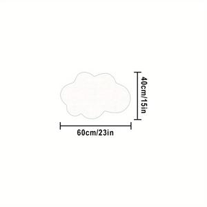 포인트 플라스틱 바닥 모조, 무게 , 두께 12.1mm. 거실용 모던 불규칙 창의적인 흰 구름 패턴 러그 | 푹신하고 부드러움
