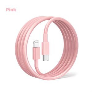 라이트닝용 고속 충전 USB C 케이블. 아이폰 14 13 12 11 프로 맥스 XR XS X 8 7 6 플러스 SE용. 마카롱 색상 옵션 선택 가능 3.3ft/6.6ft
