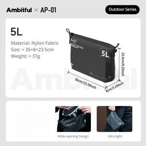 Ambitful AP-01 내마모성 나일론 수납 파우치, 휴대용 경량 데일리 정리 가방, 이어폰, 충전기, USB 케이블, 전자 기기 및 작은 데일리 아이템을 위한 여행용 휴대 가방