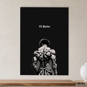 2D 플랫, 2D 플랫, 1개 모티베이션 피트니스 바디빌더 프레임리스 2D 프린트 캔버스 페인팅 짐 벽 예술 감성 현대적인 이상적인 선물 사무실 카페 홈 거실 침실 짐 벽 장식