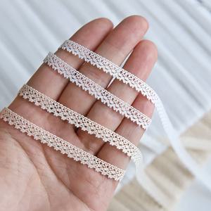 1 야드 0.6Cm 폭 화이트 베이지 레이스 트림, 좁은 빈티지 코바늘 레이스 리본, 재봉 공예, 드레스 및 헤어 보우 장식용