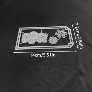크리스마스 곰 & 눈송이 다이커팅 टेン플릿 1개, DIY 스크랩북킹용, 축하 카드, 사진 앨범, 선물 상자, 장식품과 호환 - 종이 공예용 정밀 다이커팅 스텐실, 눈송이 패턴 & 곰 모양