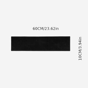 1개 긴 직사각형 PVC 스트립 매트, 클래식 솔리드 블랙 버전, 미끄럼 방지, 배수 기능, 내열성 PVC 스트립형 엎질러짐 방지 매트, 주방 싱크대 조리대, 커피 및 바 조리대용