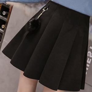 여성 간절기 데일리 캐주얼 트위드 A라인 미니 스커트 하이웨스트 플리츠 치마 봄/가을/겨울 데일리 플리츠 스커트 체크미니 주름 치마 폴리에스테르 하이웨스트스커트