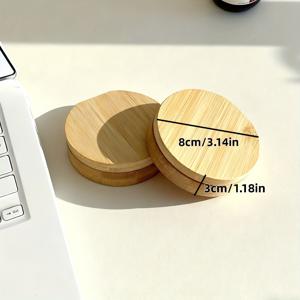 2개 접이식 대나무 및 나무 메이크업 거울, 휴대용 대나무 표면 콤팩트 거울, 여행, 파티, 생일, 휴일 선물, 보석 보관, 귀걸이 등 메이크업 보정에 이상적