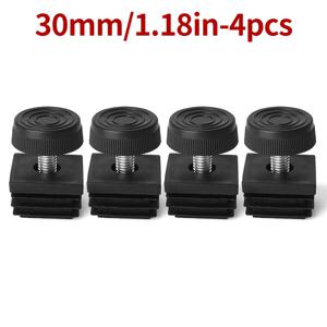 M8*30mm 나사산 조절식 테이블 다리 레벨러, 4개, 8개 또는 15개 세트로 제공, 30mm/1.18인치 사각 튜브에 적합. 이 가구 레벨러는 T-너트가 포함되어 있으며 침대 다리 높이기용으로 설계되었습니다.