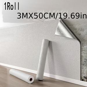 X 50Cm 자가 점착식 단열 및 방음 벽지 1롤 - 고온 저항, 가정, 사무실, 침실 및 욕실에 적합 - 현대적인 간편한 단열 및 방음 보드, 찢어내는 접착제