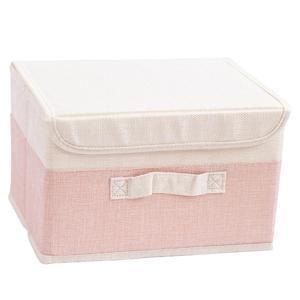 1개 세탁 가능한 면 린넨 원단 접이식 CD 보관함 | 뚜껑이 있는 접이식 바구니 장난감 정리함, 세탁 바구니