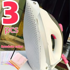 3개 세트 신형 테프론 다리미 패드 및 랜덤 색상 내열 다리미 천: 내열성 및 내구성, 모든 다리미 및 다양한 종류의 원단에 적합