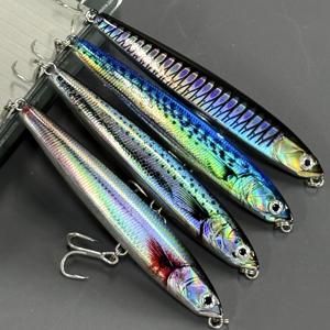4개입 낚시 미끼 인공 미끼, 10.5Cm 23.5G 3D 프린팅 레이저 생물 코팅, 장거리 싱킹 펜슬 낚시 미끼