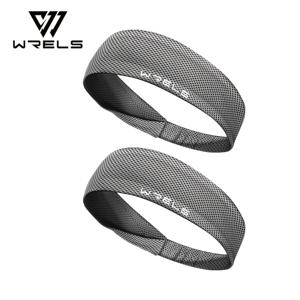 WRELS 아이스 섬유 속건성 땀 흡수성 통기성 메쉬 스포츠 헤어밴드 2개 - 남녀공용 신축성 있는 러닝, 요가, 사이클링, 피트니스용, 헬스장, 야외 활동, 파티용 여름 운동용 헤드웨어