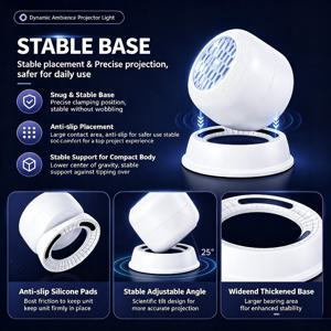 창의적인 LED 프로젝션 무드등, LED 별빛 바다 프로젝션 램프, 360° 회전 프로젝션 테이블 램프, 플러그인 앰비언트 라이트, 침실, 게임방, 거실 장식 조명