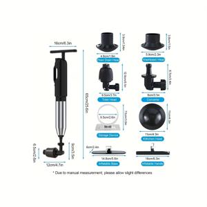 고압 에어 변기 플런저, 스테인리스 스틸 변기 스네이크 막힘 제거기, 주방 싱크대, 변기, 욕실, 막힌 파이프용 에어 드레인 블래스터 플런저