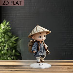 2D 플랫 - 이건 2D 평면 스탠드입니다. 모자와 배낭을 지니고 있는 작은 승려 모양입니다. 스탠드는 360도 회전 가능하여 디스플레이용으로 사용되며 데스크탑 장식에 자주 사용됩니다. 360° 회전 가능한 고대 스타일의 귀여운 스탠드는...