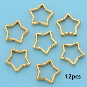 12개/24개 별 모양 비즈 프레임 속이 빈 별 모양 스페이서 비즈約15mm 아연 합금 홀 비즈 링 별 프레임 2홀 비즈 커넥터 장식 비즈, 수제 비즈 팔찌 목걸이 귀걸이 가방 참 장식에 적합