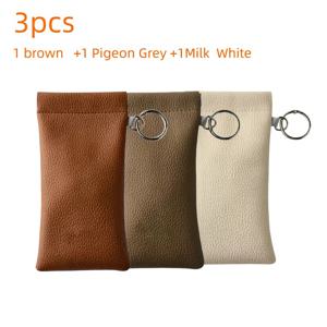 2/3/4개 휴대용 안경 가방, 블랙 브라운 비둘기 회색 밀크 화이트, 자동 닫힘 프레스 클립 메커니즘, 안경 걸이형 파우치, 일상 보호 및 독서 안경용
