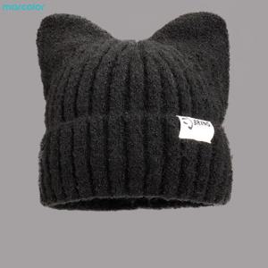 2006년 신상(marcolor) 겨울 신상 귀여운 고양이 귀(찜빵 고양이귀 모양) 모자 남녀공용 가을 겨울 보온 귀마개 모자 겨울 ソフ트캡