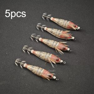 AVLCOAKY UV 수직형 오징어 징 이기 루어 5개 세트 - 야광 어둠 속에서 빛나는 바닷물/민물용 낚시 미끼, 해먹개우懂, 문어, 참치, 고등어, 생치기용, UV 야광이 있는 이기 낚시용품