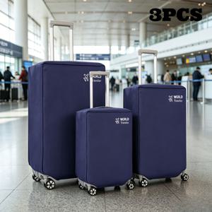 3개 세트 두꺼운 부직포 여행 가방 보호 커버, 50.8/60.96/71.12Cm 여행 가방에 적합, 부드럽고 통기성 좋은 원단, 꼭 맞는 디자인, 가정 및 여행 필수품, 3가지 사이즈 제공