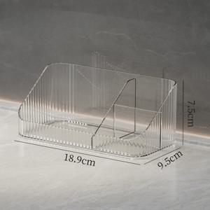 투명 세로 화장품 정리함, 다용도 칸막이 메이크업 보관함 (화장대 캐비닛용), 용기 & 마스크 홀더