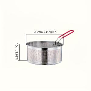 바크스 스테인리스 스틸 파스타 필터 바구니 - 에르고노믹 핸들, 다용도 천공 스트레이너 (끓이기, 찜기, 튀김, 생선 및 해산물) - 식기세척기 안전, 대부분의 냄비 호환, 현대적인 주방 도구, 포션 컨트롤 & 파스타 만들기, 야채 찌개, 세련된 마감, 내구성 있는 주방 용품, 선반 바구니