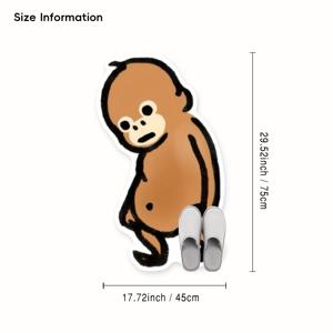 따뜻하고 힐링되는 브라운 귀여운 작은 원숭이 러그 1개, 부드럽고 편안한 미끄럼 방지 세탁 가능 러그 매트, 침실 침대 옆 거실 소파 서재 게임룸 및 레스토랑에 적합, 친구들이 좋아하는 완벽한 에리어 러그 선물, 휴일 장식, 멋진 방 장식