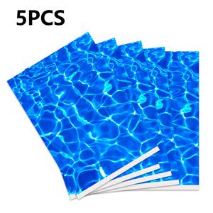 리얼리스틱 물효과 스티커 5개 세트 - A4 자체 접착 물 레이어 데칼, DIY 공예, 모델 장면, 디오라마 조경, 수족관, 강 장식용 - 쉬운 접착, 모든 기술 수준에 적합, 도구 불필요