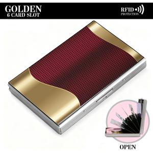 레드 벌집 텍스처 메탈 지갑, 창의적인 메탈 카드 홀더, 은행 카드 보관 가방, 초박형 명함 홀더 (스냅 버튼 포함), ID 박스, 건조한 천으로 청소, 엣지 페인트 없음 - 남녀공용, 사랑하는 사람과 친구를 위한 완벽한 선물