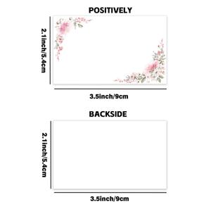50개입, 핑크 플로럴 무지 메시지 카드, 무테그리팅 카드, 무테그리팅 카드, 감사 카드, 무테그리팅 인사 카드, 카드, 포켓 카드, 소형 무지 카드, 소규모 비즈니스 용품, 선물 카드, 생일 선물, 특별한 선물, 신학기 용품