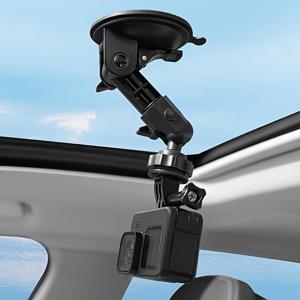 Pocket 3/4에 적합, Gopro Hero 시리즈, DJI 액션 시리즈, X 시리즈 및 기타 액션 카메라와 호환되는 차량용 흡착 컵 마운트 액션 카메라 액세서리 차량용 흡착 컵 마운트 어댑터 프레임 액션 카메라 액세서리