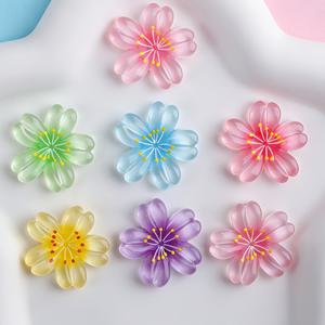 30개 투명 벚꽃 레진 참, DIY 플랫백 패치, 크림 글루 휴대폰 케이스, 헤어 클립, 주얼리 & 전동 스쿠터 장식용
