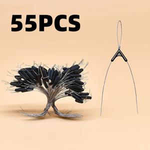 55개 삼각 라인 스플리터 퀵 서브 라인 더블 후크 낚싯줄 분리 장치 분리 팔각형 공간 비안 라인 회전 바인딩 도구 낚시 추가품 엉킴 방지 비안 고무 공간 비안 위치 정렬 스플리트 후크