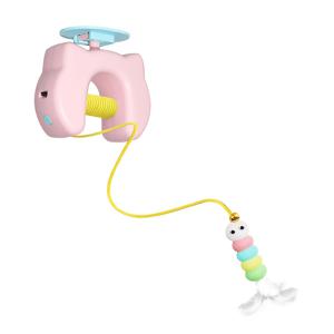 USB 충전식 자동 스윙 도어 고양이 장난감, 인조 깃털이 달린 인터랙티브 행잉 볼, 실내외 사용을 위한 문과 창문 장착형 엔터테인먼트 장난감, 모든 고양이 품종, 바쁜 주인, 다묘 가정에 적합