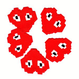 5개 픽셀 효과 복숭아 하트 스마일리 페이스 발렌타인데이 사랑 하트 다리미 패치 배지 자수 배지 재봉 배지 자수 패치, 다림질