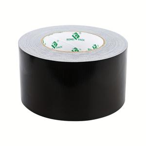 PACK 3인치 x 98피트 중량용 블랙 직물 테이프 - 7.5밀 두께, 카펫 사이즈, 파이프 및 포장용으로 사용할 수 있는 강력한 접착력과 방수 기능을 갖춘 테이프, 쉽게 찢어낼 수 있으며, 가정 및 전문 용도로 사용할 수 있는 내구성, 카펫 사이즈 강화, 강력한 접착력
