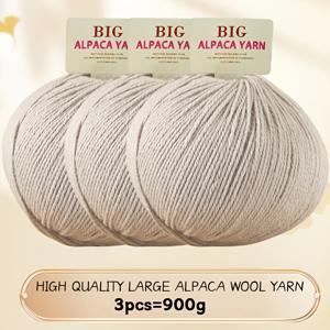 3개 세트 대용량 고품질 알파카 울 얀, 스키엔당 300G, 총 900G, 부드럽고 편안한 중간 두께 울 얀, 수제 코바늘 뜨개질 얀, 초보자용 캐주얼 뜨개질 재료, 스웨터, 모자, 코트 뜨개질에 적합